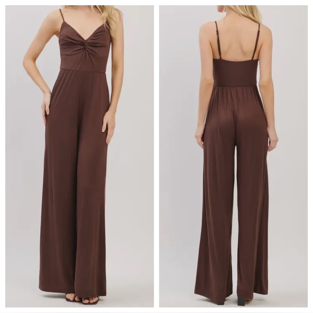 ShopEvelynne Chocolate Brown Jumpsuit